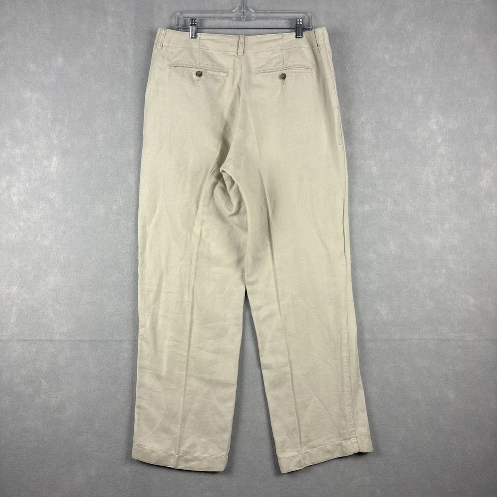 J.Crew Irish Linen Pants Men’s 34x30 Beige Straight Leg Old Money Loose Vintage